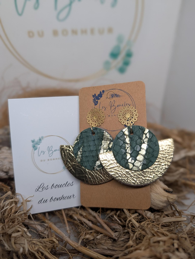 Boucles d'oreilles Dona kaki doré do025