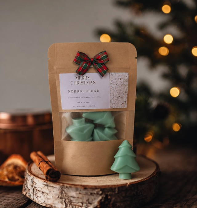 Nordic Cedar Scented Christmas Tree Shaped Wax Melt