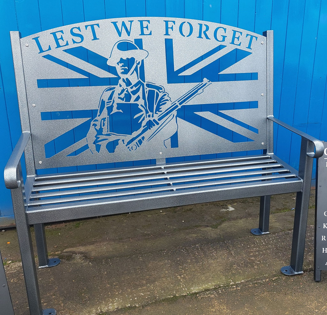 Steel Lest We Forget Bench