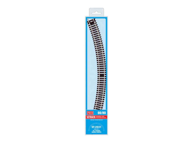 4 rails courbes 505mm R3 Peco ST-2031 H0