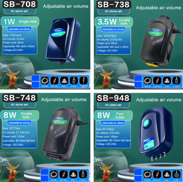 SOBO Luchtpomp (1W-3,5W-8W)