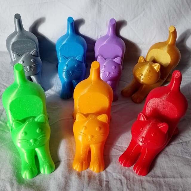 3D Printed Cat Desktop Mobile Phone Holder Stand - 9 Colours - Printed To Order