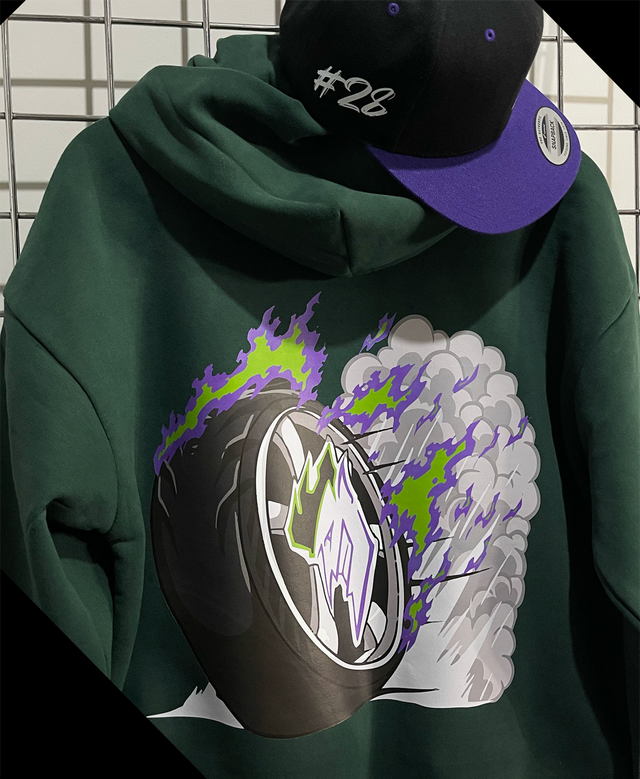 JKR MOTORSPORT Hoodie - Green Heavyweight