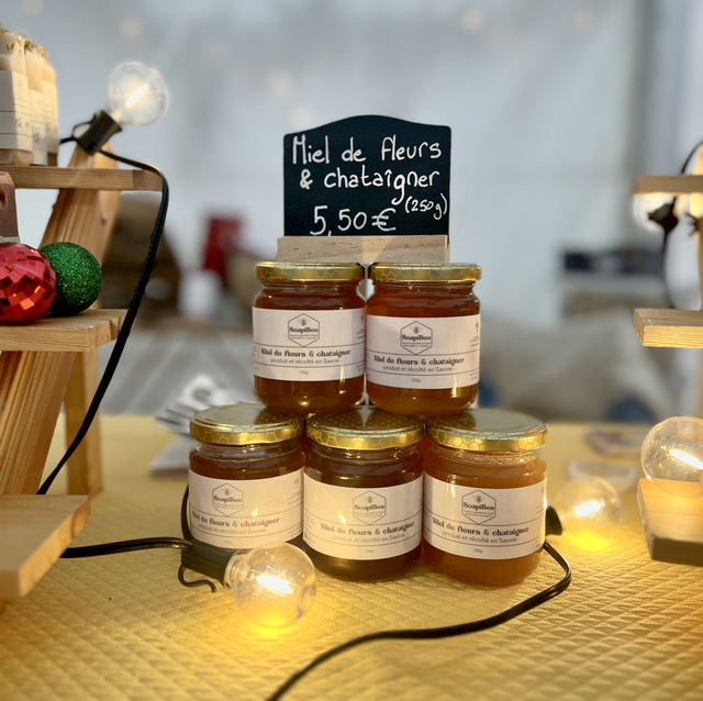 Miel de fleurs &amp; châtaignier 