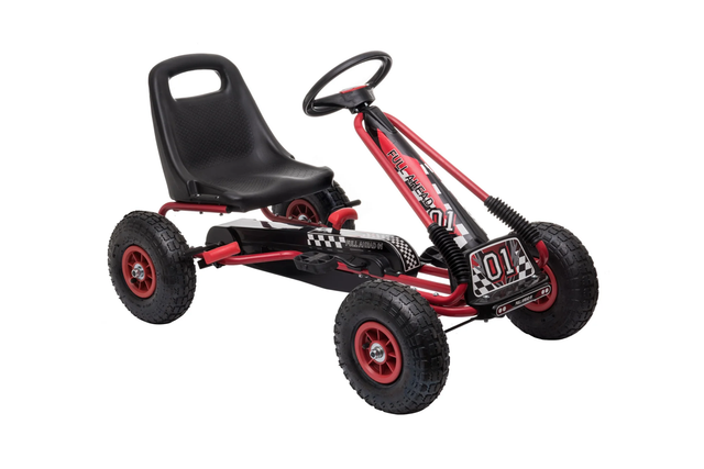 Zoom Rubber Wheel Go Kart (Red Black)