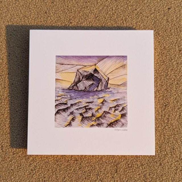 Encre et aquarelle - rocher du Diamant - reproduction