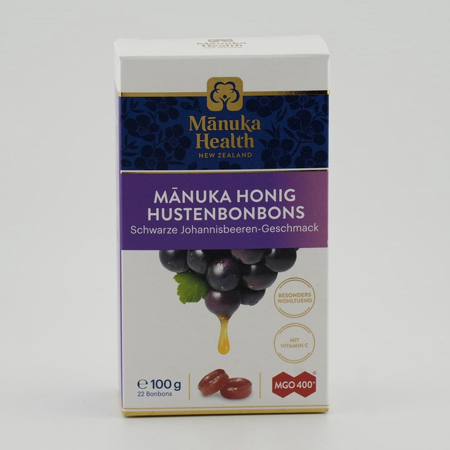 Manuka Health - Hustenbonbons Schwarze Johannisbeeren-Geschmack - 100g / 22 Stk.