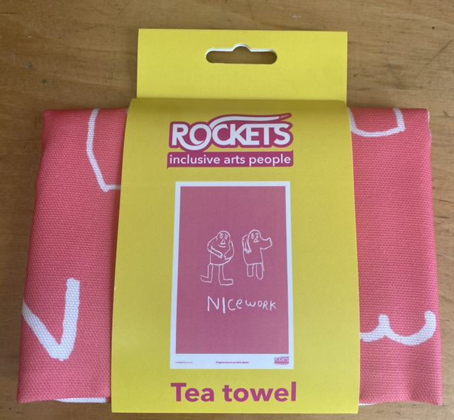 Tea towel - NICE WORK by Kelvin. Cotton, packaged with belly band ideal for a gift