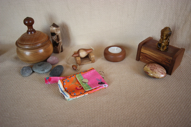 Pochette pour pendule talisman cristaux