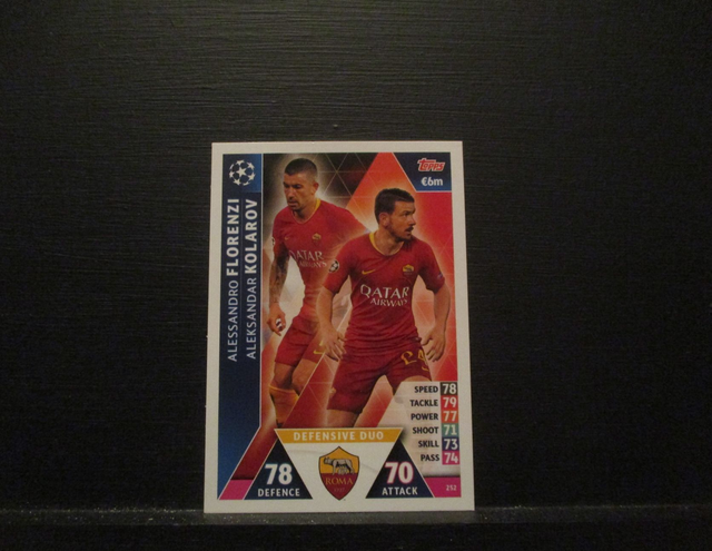 Alessandro Florenzi / Aleksandar Kolarov - UEFA Champions League Match Attax 2018/19 Original Trading Card #252