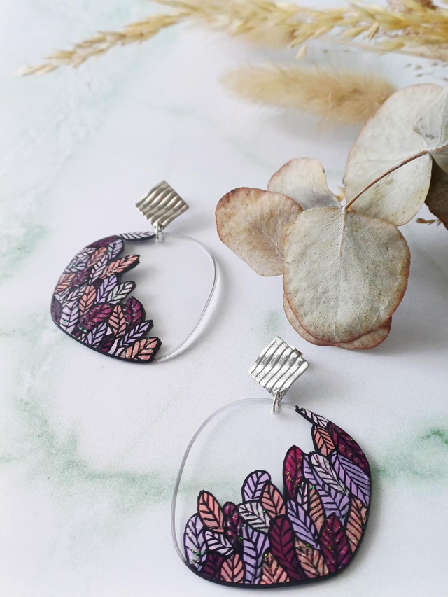 " Flora " Boucles d'oreilles verres de lunettes 