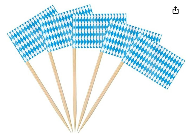 200 pieces of Bavarian mini toothpick flags 
