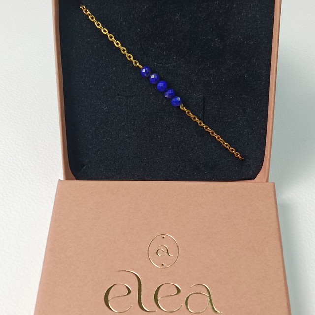 Bracelet ESSENTIEL, Lapis-Lazuli, Acier chirurgical doré