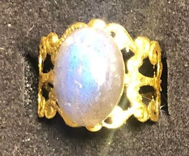 labradorite (bague baroque dorée) 