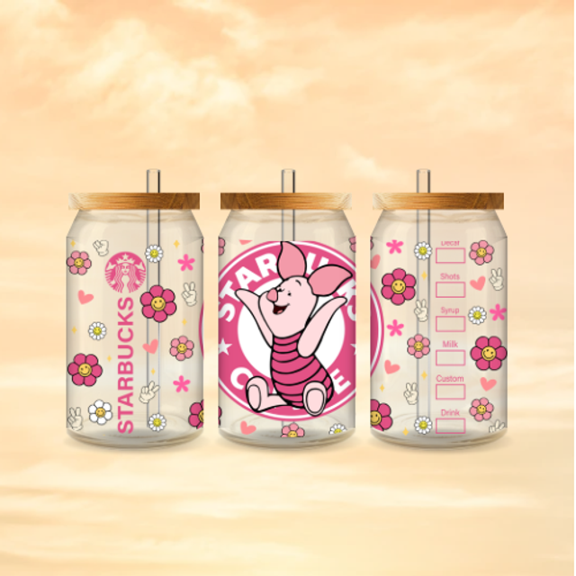 Verre canette givré Starbuck Porcinet