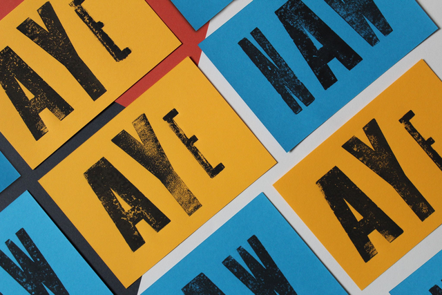 Aye or Naw | A5 Letterpress | Pair of Prints