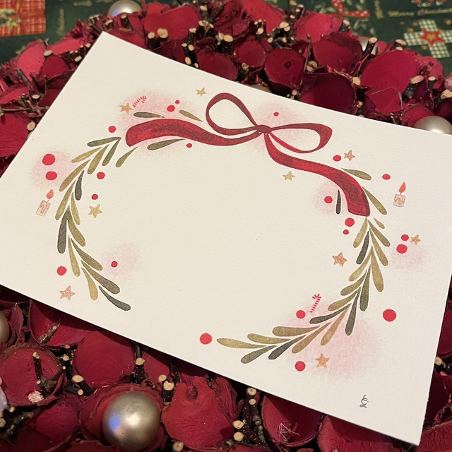 Cartes 13X18cm : Couronne sapin vierge 