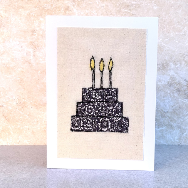 Free Motion Embroidery Birthday Cake