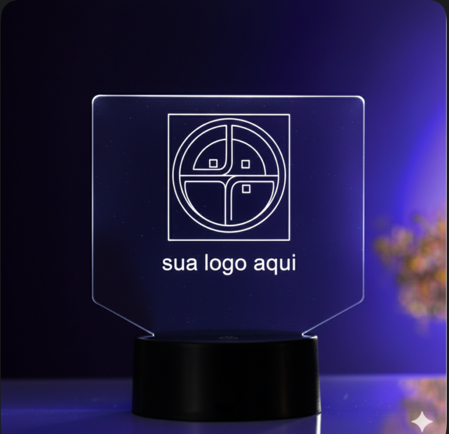 Luminária Acrilico Led Personalizada com sua Log