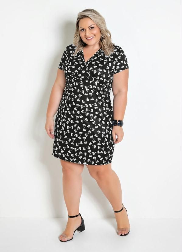 Vestido Meliandra Decote Transpassado Laços Plus Size | Marguerite