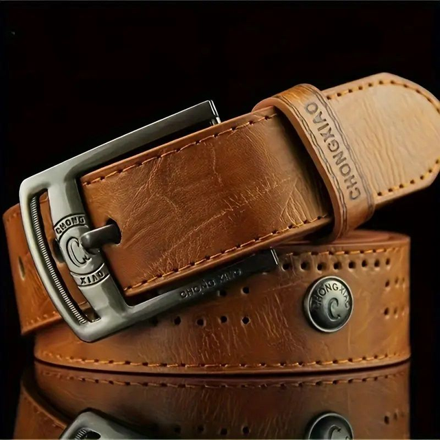 Ceinture rétro décontractée pour hommes couleur marron