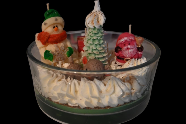 🎄 Centre de table bougie parfumée “Noël d’Enfance”