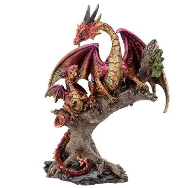 Dragons sur arbre avec son bébé