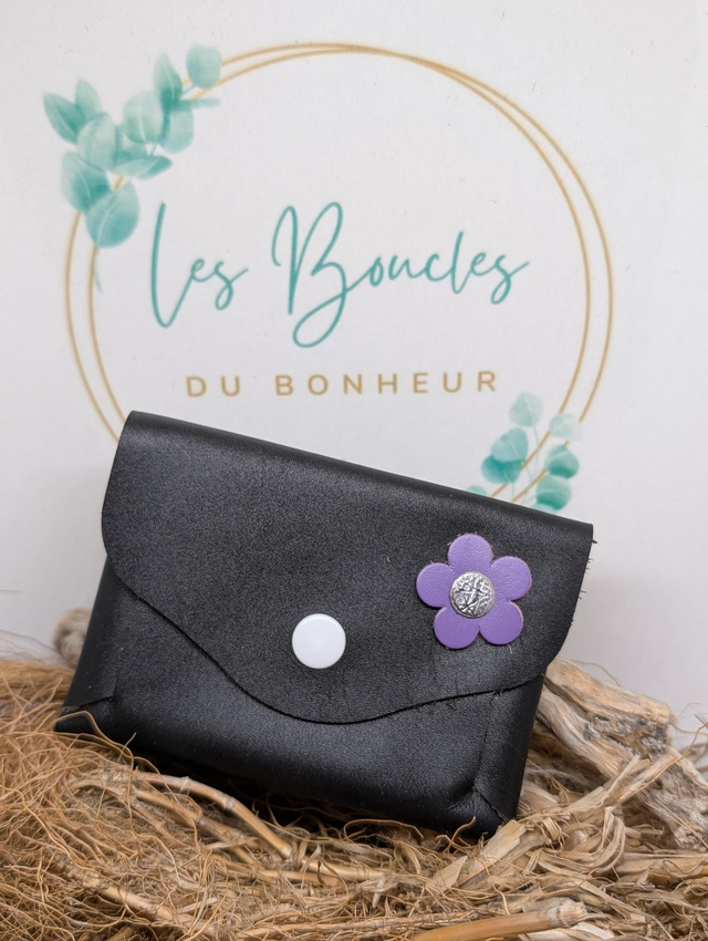 Porte monnaie noir violet 