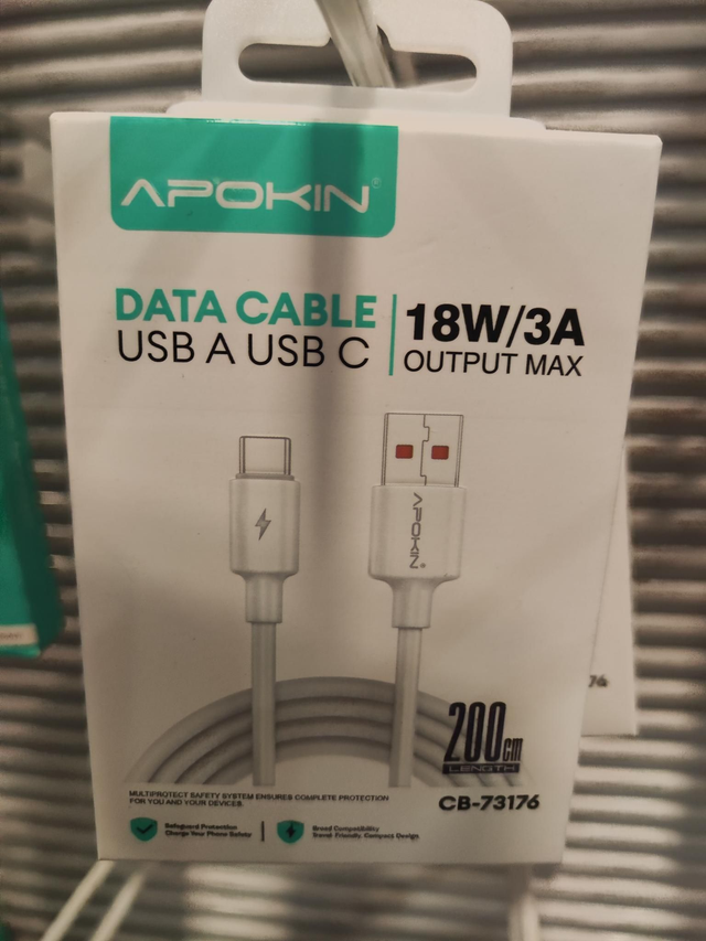 Apokin Cable USB a C 2M 18w 3A