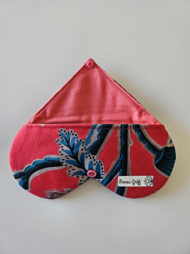 Étui à lunettes en tissu fait main - motif rose