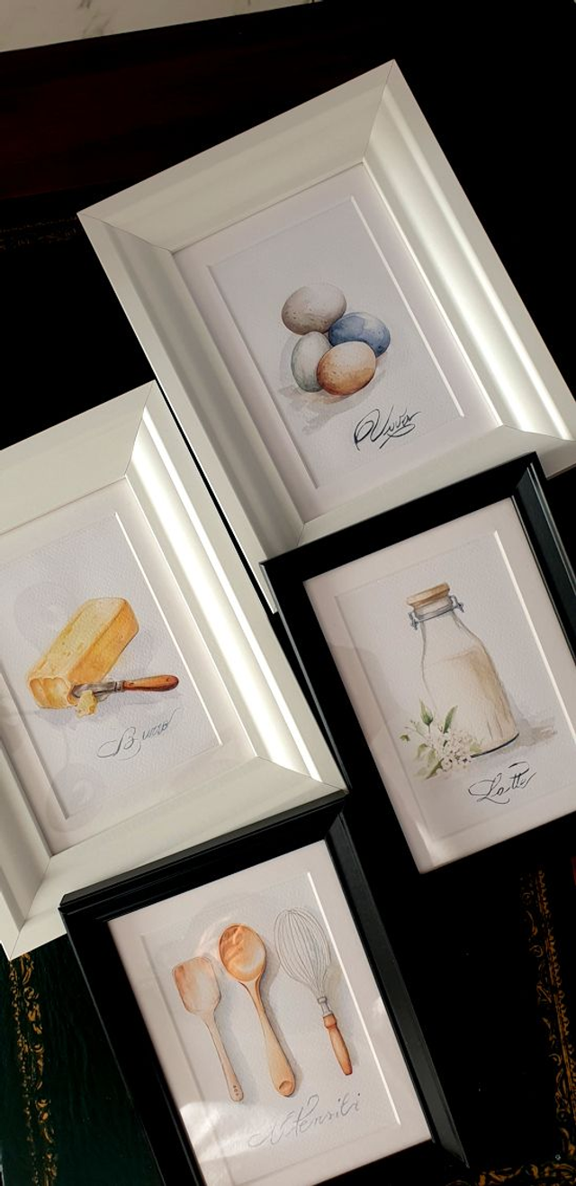 Original Watercolor Painting,  bundle of 4 items