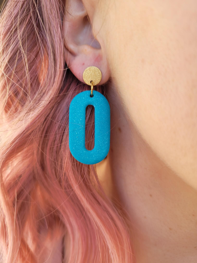 Fimo Ohrringe rund/schmal