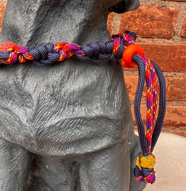 Halsband met lavakralen - 55/60 cm