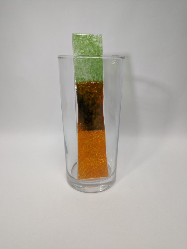 Touillette en verre superposer orange et vert