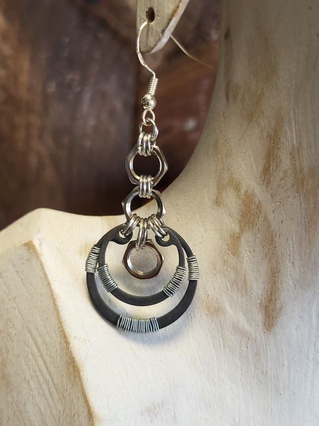 Boucles d'Oreilles Néo Circlips "Spirale d'Acier"