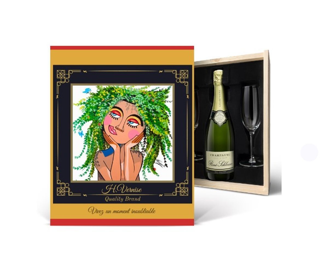 U1-1.3 - Coffret champagne Rene Schloesser - avec flûtes - Et si j'étais une plante ?
