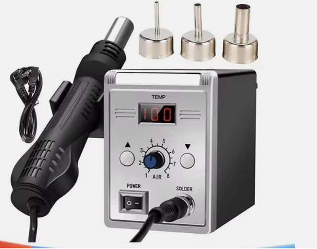 Pistolet à Air chaud 858D SMD Station thermique Soudage 700W 100-500°C 3 Buses