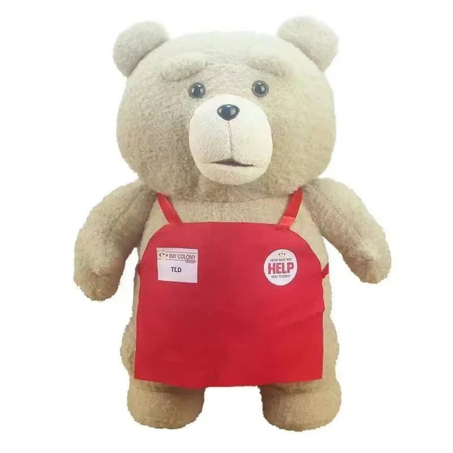 Ted grote knuffel met schort voor (46cm)