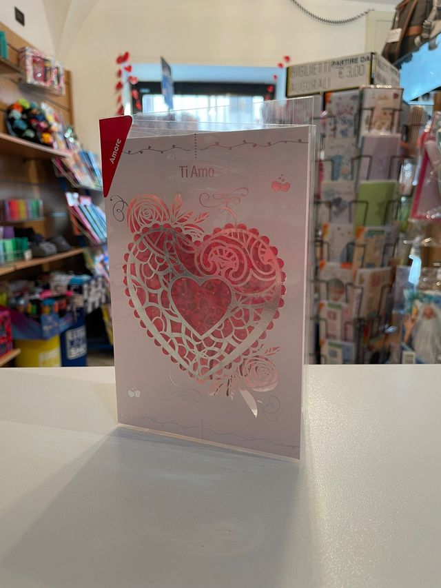 Biglietto Cuore Argento Ti amo