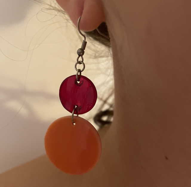 Boucles d’oreilles orange et rouge