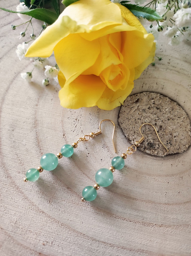 Boucles d'oreilles Aventurine verte 