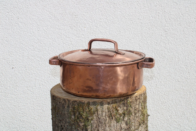 Handmade Copper Pot: Pasta, Soups, unique cookware, uniquely round pot