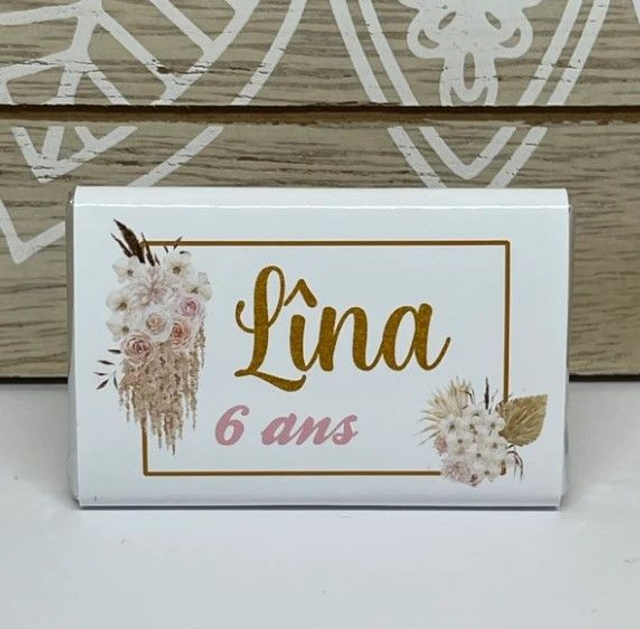 Lot de 10 mini chocolats personnalisés modèle pampas