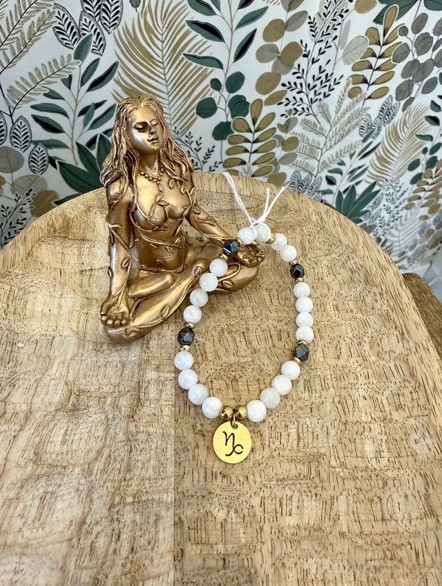 Bracelet Capricorne - Pierre de lune &amp; Hématite
