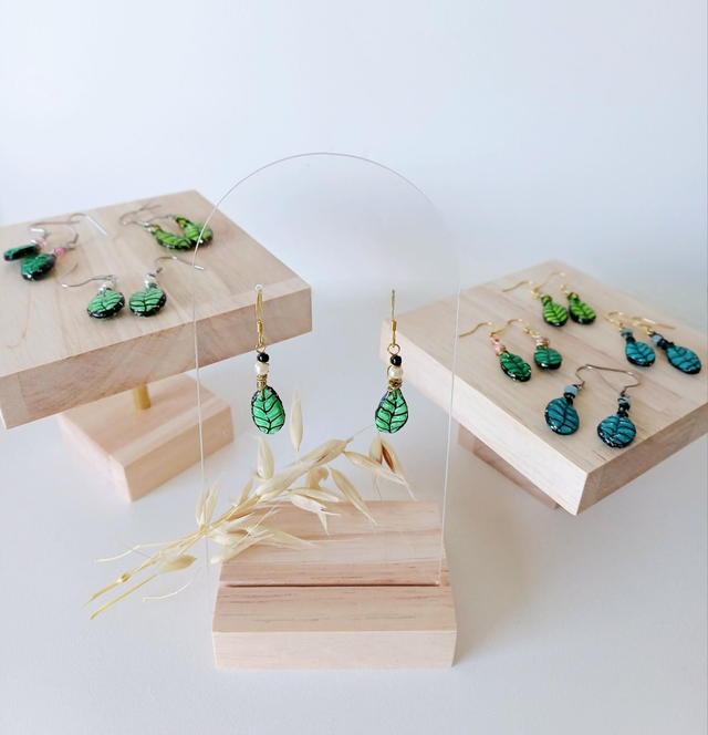 &quot;Les Feuilles&quot; d&#039;Été - Boucles d&#039;oreilles - graines de  potimarron -  