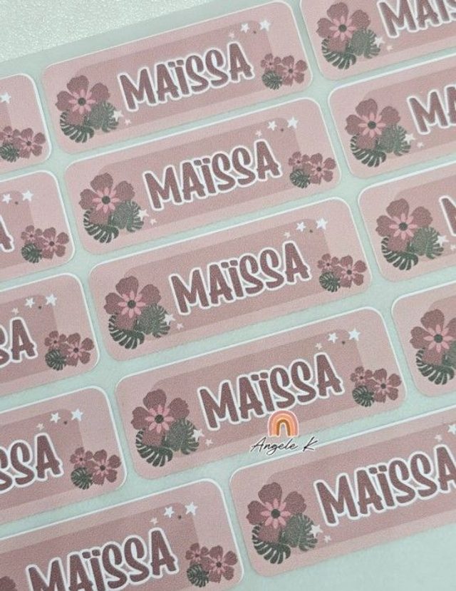 Etiquettes thermocollantes pour vêtements avec prénom 
