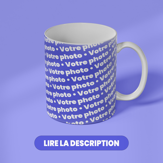 Mug blanc personnalisé VOTRE IMAGE (mug entier)