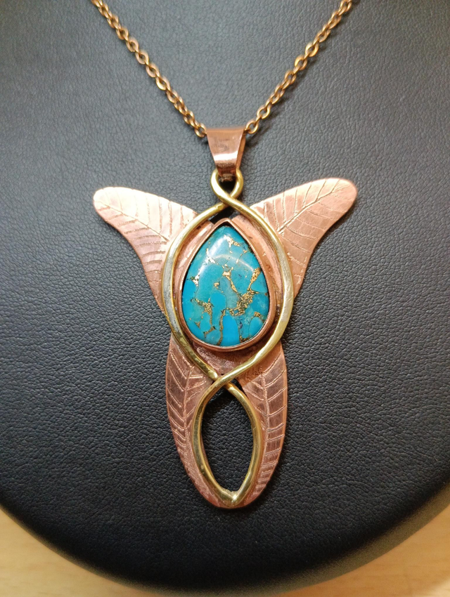 Pendentif Ange, turquoise 