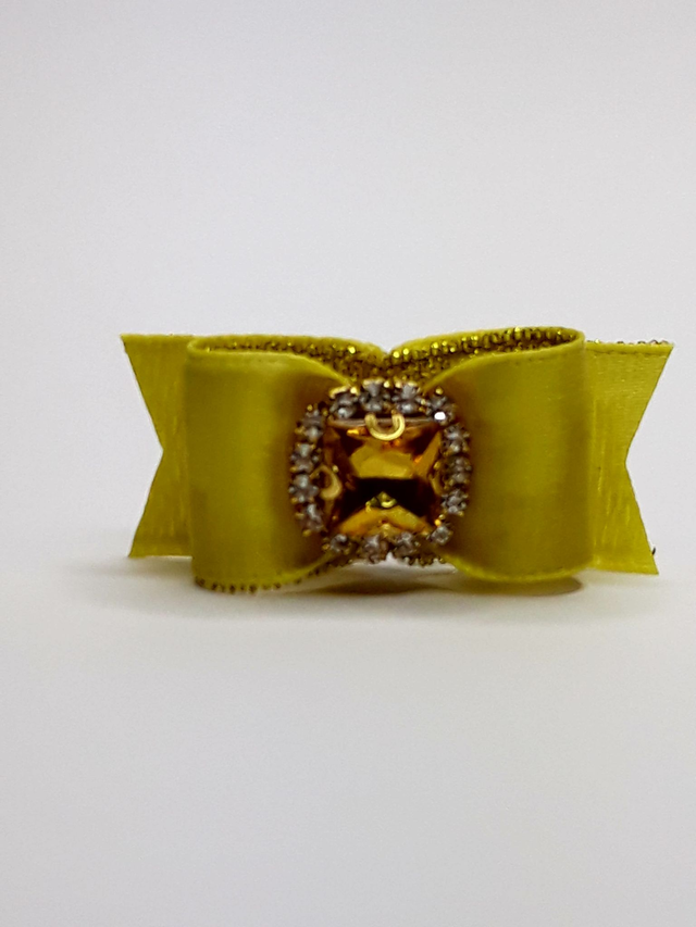 Noeud fantaisie pour chien classique-strass jaune-divers coloris