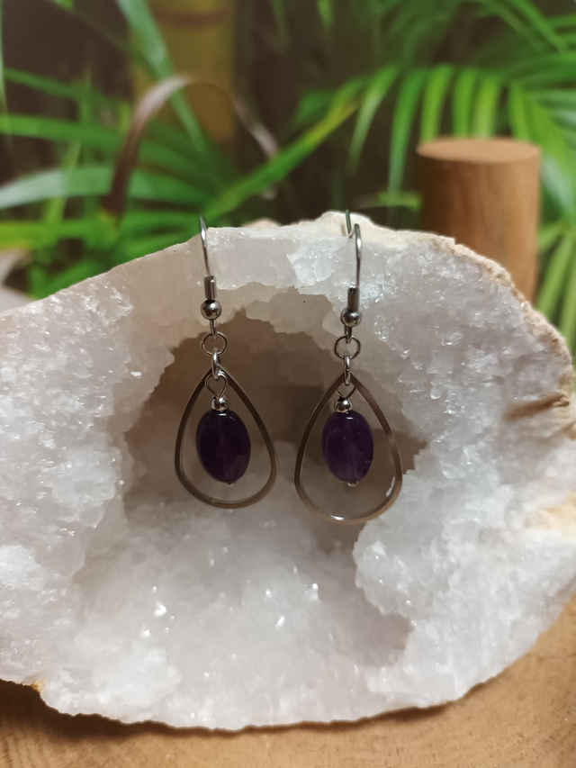 Boucles d'oreilles en améthyste